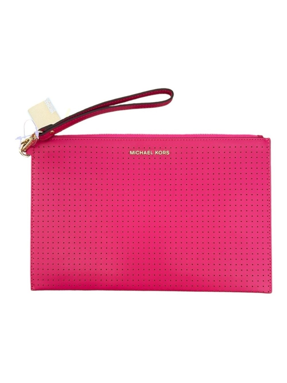 Michael Kors NWT Large Perforated Leather Wristlet
